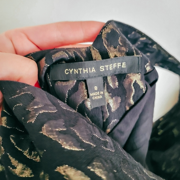 Cynthia Steffe Logan Metallic Jacquard Leopard Print Dress - Picture 4 of 7